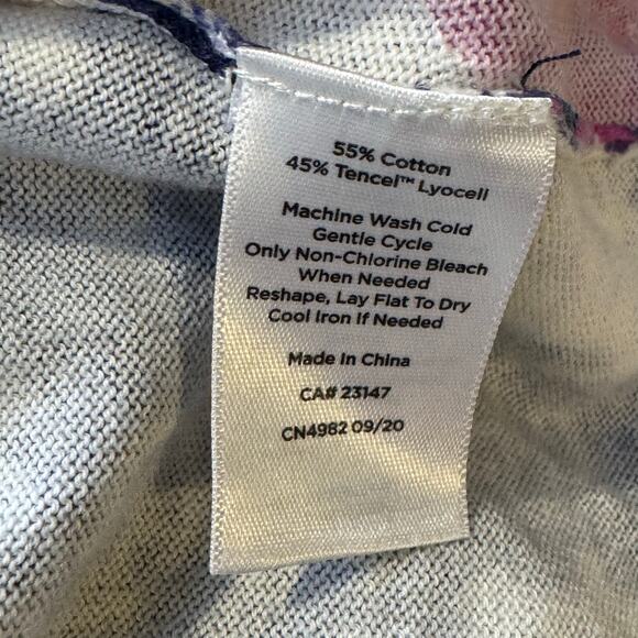 Talbots Size Large Vibrant Paisley Crew Neck Lightweight Sweater - Picture 8 of 8